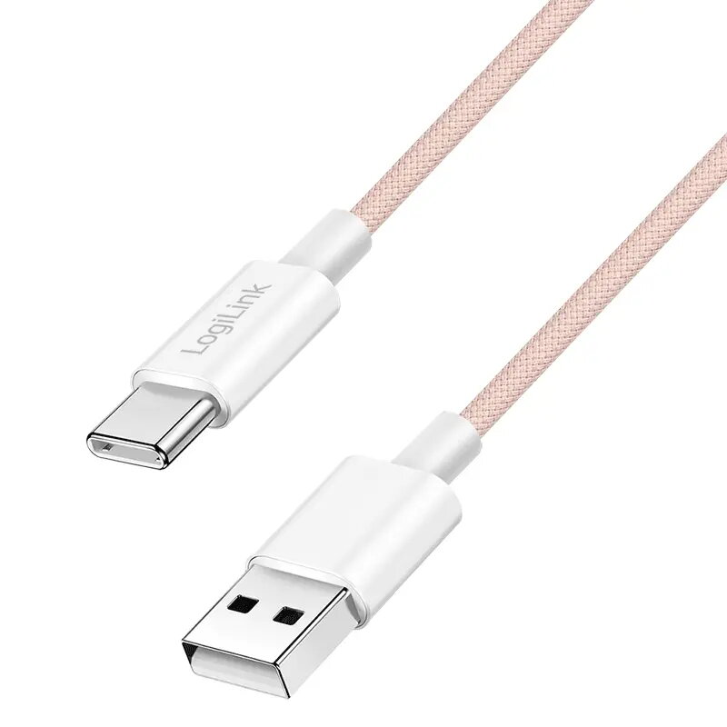 LogiLink USB 2.0 Type-C laidas C/M į A/M 60W rožinis 1,5 m