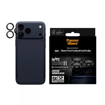 PanzerGlass® Hoops® Ceramic II fotoaparato lęšio apsauga iPhone 17 Pro | iPhone 17 Pro Max | iPhone 16 Pro | 16 Pro Max