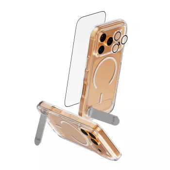 Apsauginis dėklas PanzerGlass CARE Feature Kick 3w1, skirtas iPhone 17 Pro, su stikliniu objektyvo dangteliu
