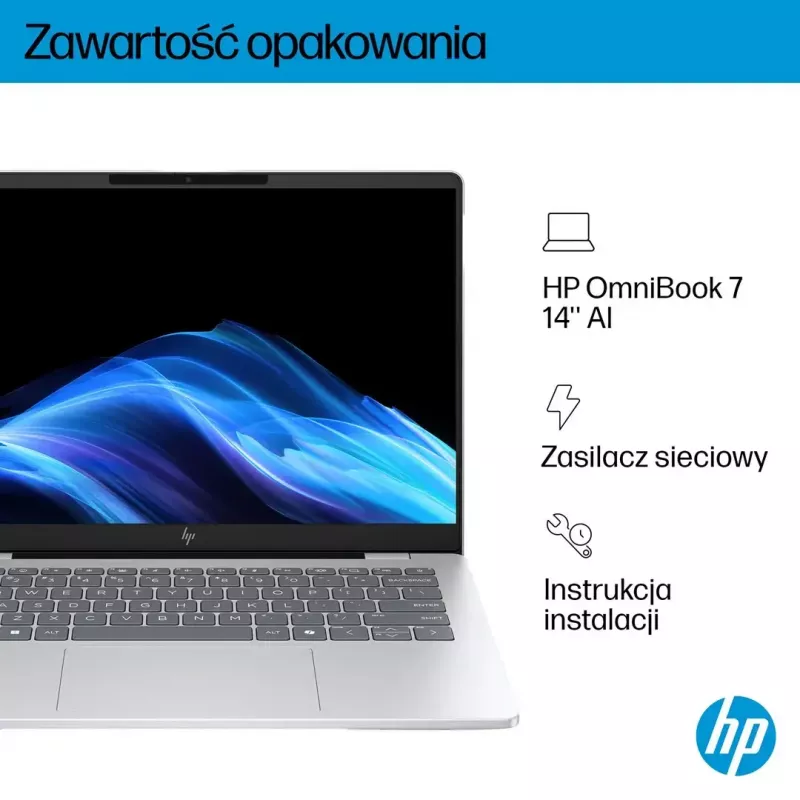 HP OmniBook 7 AI 14-fr0003nw nešiojamasis kompiuteris, 14" 2K OLED, Intel Core Ultra 5 225U, 16 GB, 512 GB SSD, Windows 11 Pro