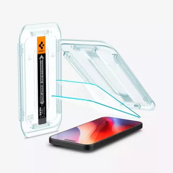 Spigen GLAS.tR EZ Fit Fotoaparato objektyvo apsauginis stiklas, skirtas Apple iPhone 16 Pro Max, 2 vnt.