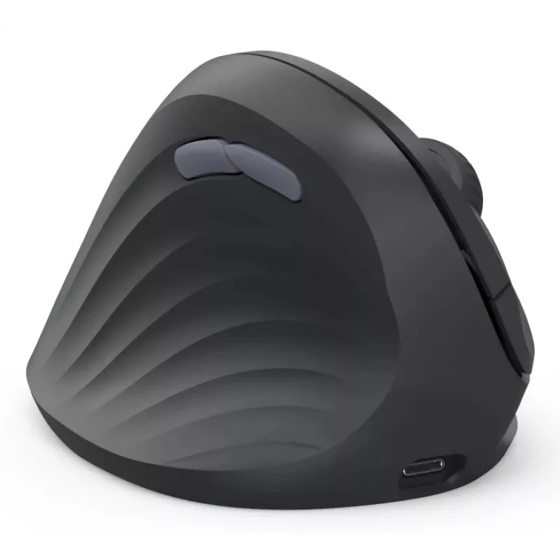 Hama 00173093 EWM-600L ergonomiška vertikali pelė, kairiarankiams, belaidė 2,4 GHz + Bluetooth, kelių įrenginių, optinė 1600 DPI, įkraunama, juoda