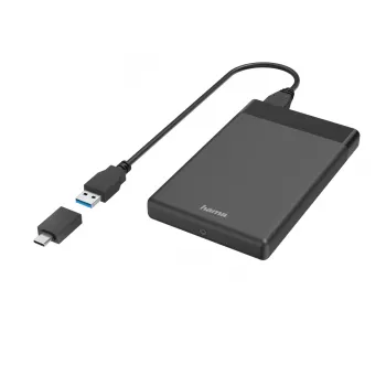 Hama 00200760 išorinis diskų korpusas HDD/SSD juodas 2,5 colio