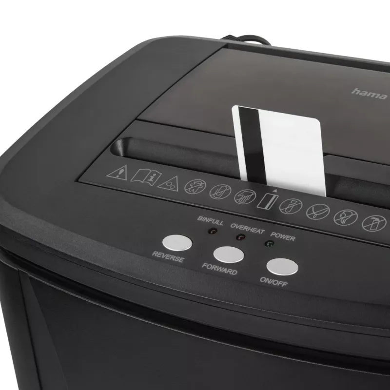 Popieriaus smulkintuvas Hama Safe Auto M1200, mikro pjūvis, 60 dB, 22,5 cm, juodas