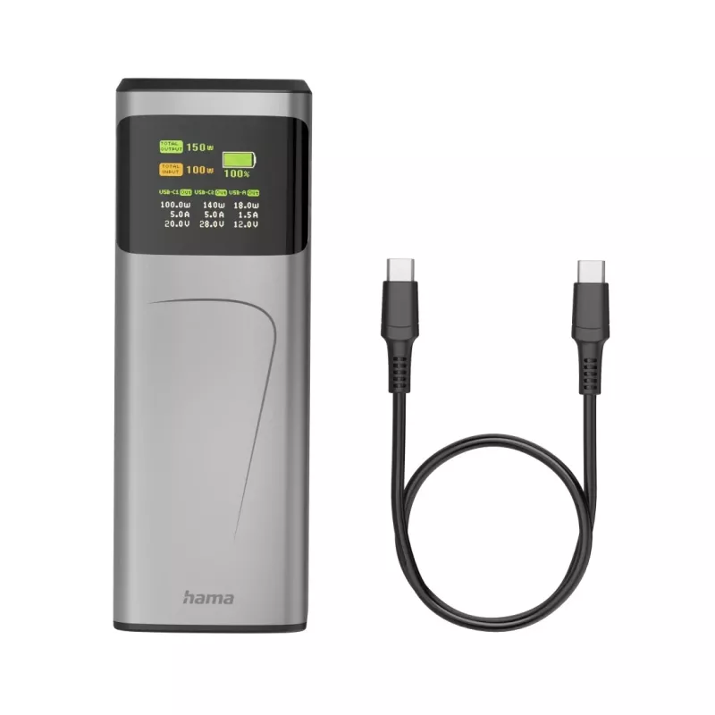 Hama High Power nešiojamas įkroviklis 24000 mAh pilka