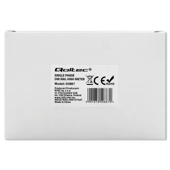 Vienfazis elektros energijos skaitiklis QOLTEC 50887 1 fazė 230 V LCD plonas