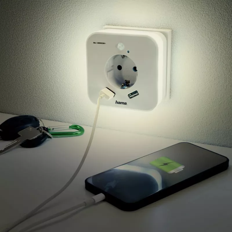 Naktinė lemputė su kištuku Hama 00223507 šilta balta LED 3000K