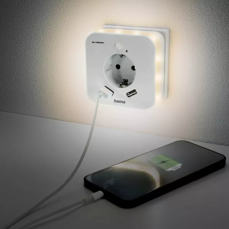 Naktinė lemputė su kištuku Hama 00223507 šilta balta LED 3000K