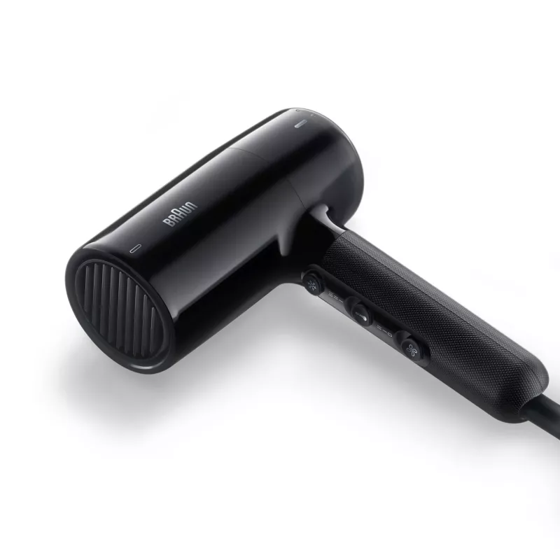 Braun HD2.0 BRHD200E plaukų džiovintuvas (2000 W, 3 šilumos lygiai, šalto oro srovė, 1,95 m laidas), juodas