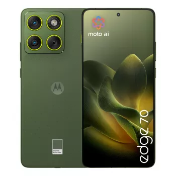 Išmanusis telefonas Motorola edge 70 — 6,7 colio P-OLED, Snapdragon 7 Gen 4, 12 GB RAM, 512 GB, Dual SIM, 4800 mAh, žalias, IP68/IP69