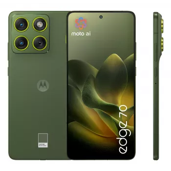 Išmanusis telefonas Motorola edge 70 — 6,7 colio P-OLED, Snapdragon 7 Gen 4, 12 GB RAM, 512 GB, Dual SIM, 4800 mAh, žalias, IP68/IP69