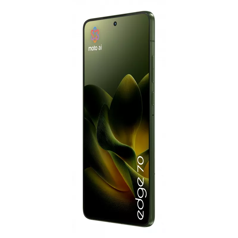 Išmanusis telefonas Motorola edge 70 — 6,7 colio P-OLED, Snapdragon 7 Gen 4, 12 GB RAM, 512 GB, Dual SIM, 4800 mAh, žalias, IP68/IP69