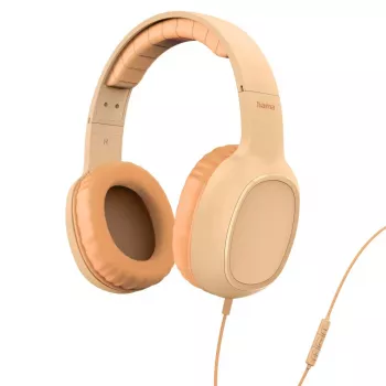 Ausinės Hama Fun C su mikrofonu, laidinės, USB Type-C, oranžinės