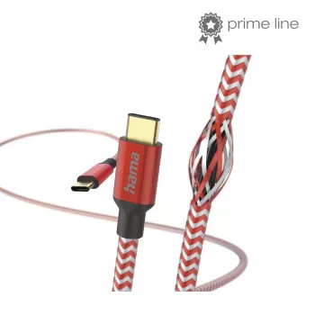 Hama Reflective USB laidas USB 2.0 1,5 m USB C raudonas