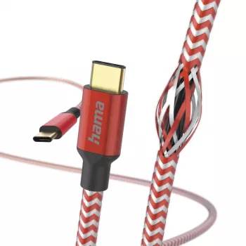 Hama Reflective USB laidas USB 2.0 1,5 m USB C raudonas