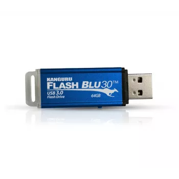 Kanguru FlashBlu30 SuperSpeed USB3.0 64GB |Saugus USB atmintukas| Fizinė rašymo apsaugos jungiklis | Suderinamas su Windows Ready Boost