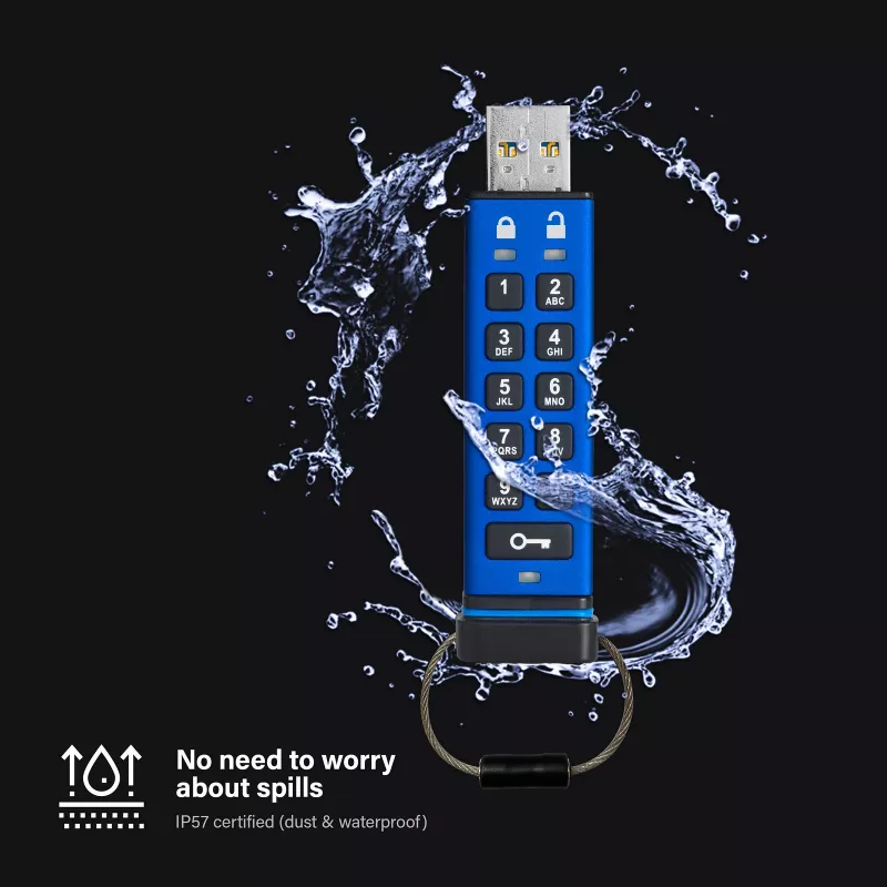 iStorage datAshur PRO 256 bit 32 GB USB 3.0 saugus šifruotas atmintukas IS-FL-DA3-256-32