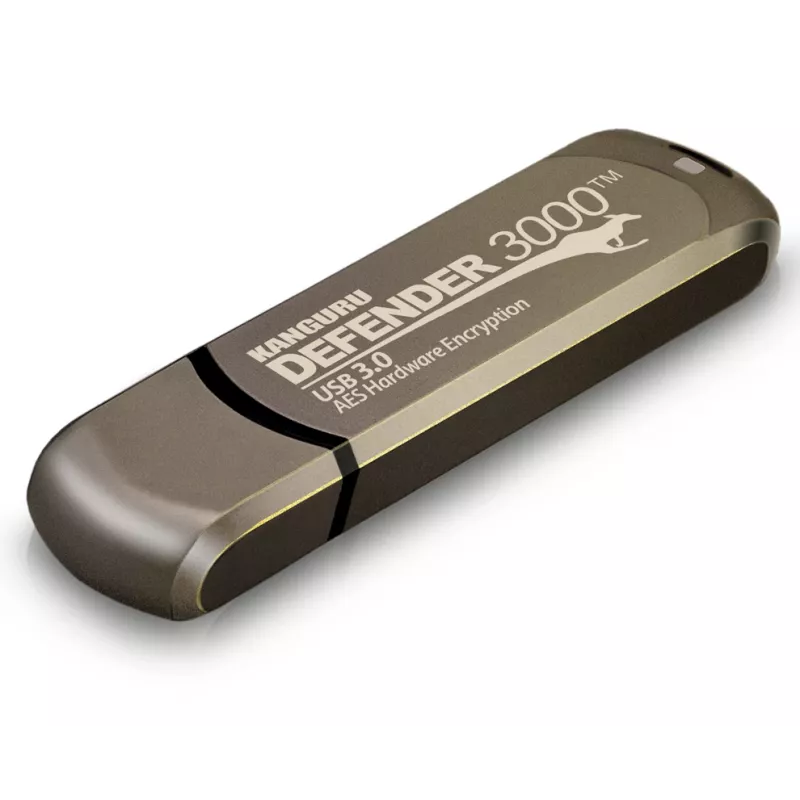 Kanguru Defender 3000 KDF3000-32G šifruotas USB raktas, 32 GB, USB 3.2 Gen 1 (USB 3.0), FIPS 140-2 Level 3, atitinka TAA