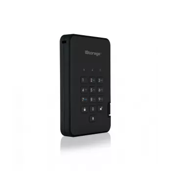 iStorage diskAshur² HDD 500GB Juoda | Saugus nešiojamas kietasis diskas | AES-XTS 256 bitų aparatinė šifracija | PIN apsauga | Nuo OS ir platformos nepriklausomas | TAA atitikmuo | Apsauga nuo brutalių atakų | Atsparus dulkėms/vandeniui