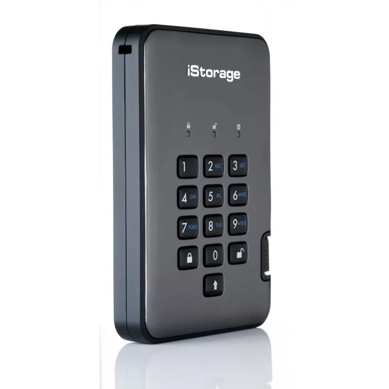 iStorage diskAshur PRO2 2TB USB 3.2 IS-DAP2-256-2000-C-G kietasis diskas su aparatiniu šifravimu