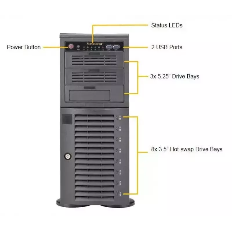 Kompiuterio korpusas Supermicro SuperWorkstation 7049A-T Rack 4U juodas