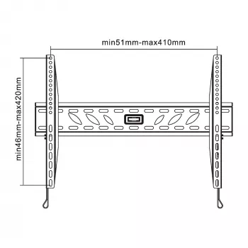 InLine sieninis laikiklis TFT / LED / Plazminiams ekranams 81-140 cm 32-55 col. max. 50 kg