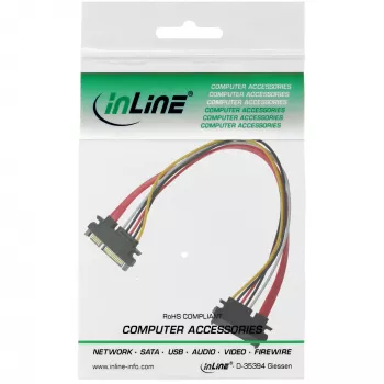 InLine SATA duomenų + maitinimo laidas SATA 6Gb/s kištukas / lizdas 0,50 m