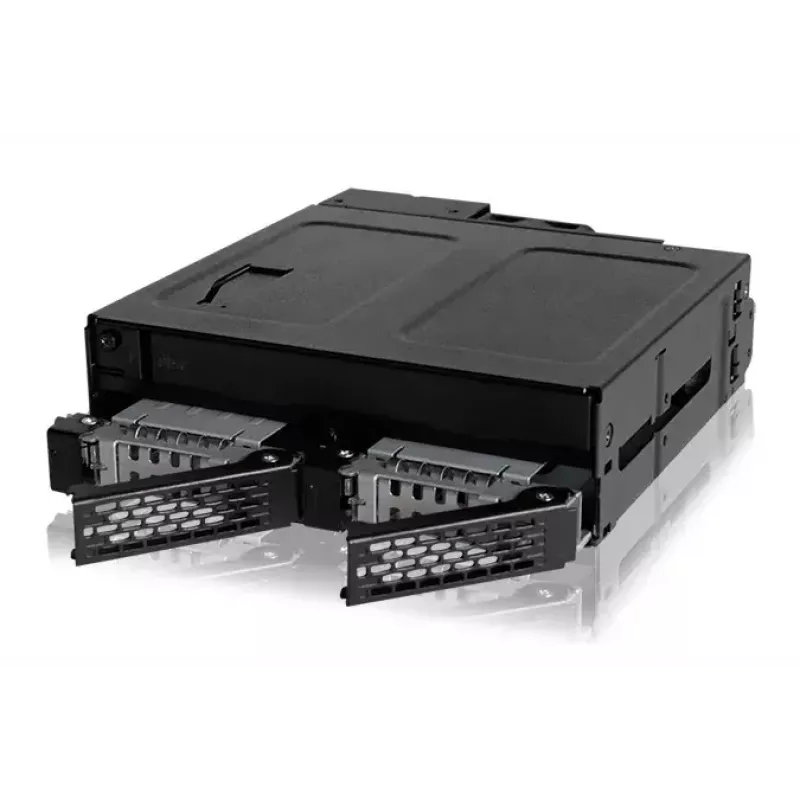 ICY DOCK ToughArmor MB602SPO-B – 5,25 inch metalinis diskų lizdo skydelis su 2x 2,5 inch karštojo keitimo ir 1x optiniu įrenginiu