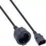 InLine maitinimo laidas, C14 – kištukinis lizdas Schutzkontakt, juodas, 3 m