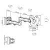 InLine Slatwall monitor laikiklis ilgas baltas 8 kg 17 colių