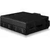 „Icy Dock ToughArmor MB105VP-B“ – U.2 į SlimSAS NVMe adapterio korpusas, PCIe 4.0, 2x 2,5 colio diskams, 1x 5,25 colio lizdas