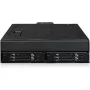 „Icy Dock ToughArmor MB105VP-B“ – U.2 į SlimSAS NVMe adapterio korpusas, PCIe 4.0, 2x 2,5 colio diskams, 1x 5,25 colio lizdas