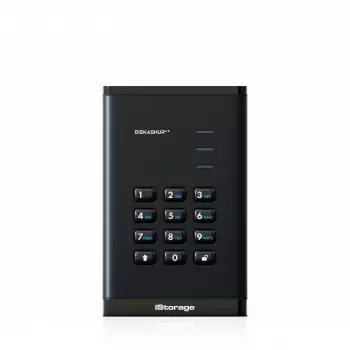iStorage diskAshur³ 2TB juoda | Nešiojamas saugus kietasis diskas | FIPS 140-3 Level 3 atitikimas | Common Criteria EAL 5+ | PIN apsauga | AES-XTS 256 bitų aparatinė šifravimas | GDPR, TAA atitikimas | Atsparus dulkėms ir vandeniui