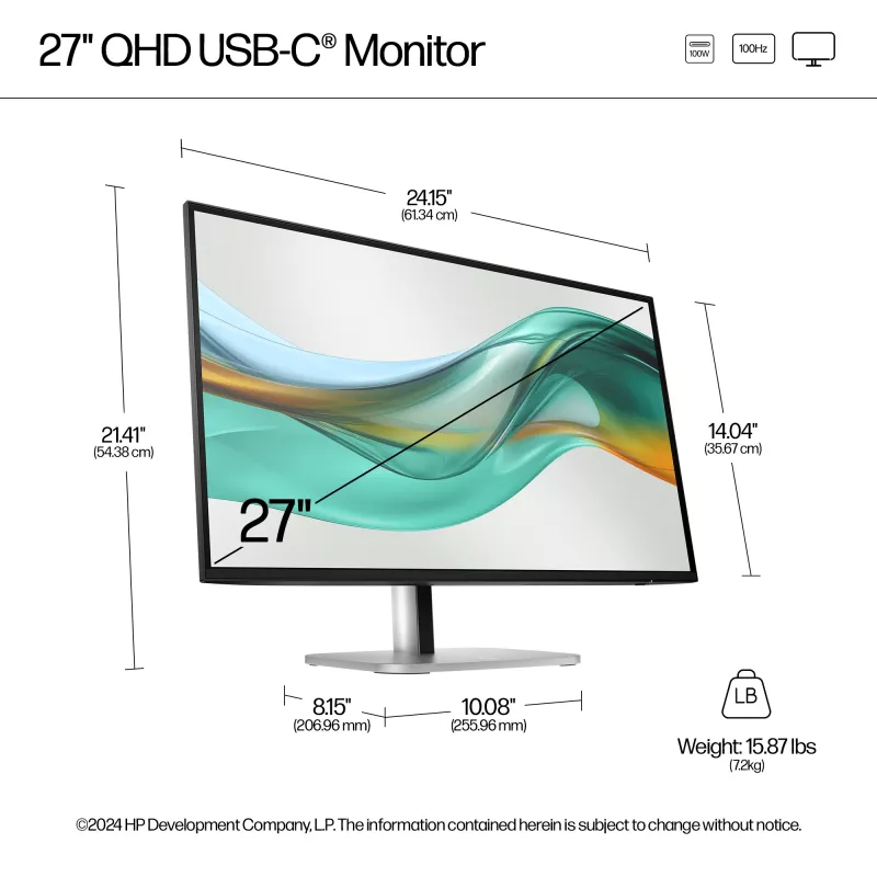HP Series 5 Pro 27 colio QHD USB-C monitorius - 527pu