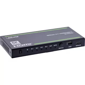 InLine 57885B vaizdo jungiklis HDMI su USB-C