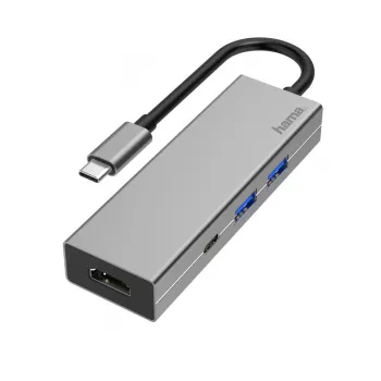 Hama 00200107 nešiojamojo kompiuterio dokas / prievadų replikatorius USB 3.2 Gen 1 (3.1 Gen 1) Type-C antracito ir pilkos spalvos