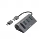 Hama 00200140 USB 3.2 Gen 1 tipo-A dokų stotelė / prievadų replikatorius, anglies pilka, juoda