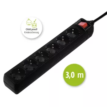 Hama 137265 ilginimo laidas 3 m 6 kištukiniai lizdai Juodas