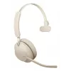 Jabra Evolve2 65 USB-C UC Chrg stand Mono - Smėlio spalvos, Belaidis, Biuro/Skambučių centro, 20 - 20000 Hz, 99.2 g, Ausinės, Smėlio