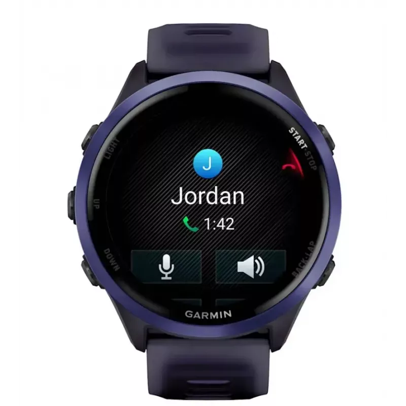 Išmanusis laikrodis GARMIN Forerunner 570 47 mm — AMOLED 1,4 colio 454×454, jutiklinis, Wi‑Fi, GPS, 8 GB, violetinis, 50 g