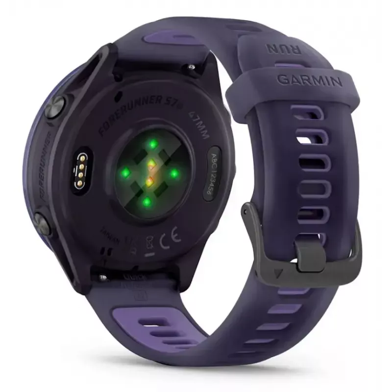 Išmanusis laikrodis GARMIN Forerunner 570 47 mm — AMOLED 1,4 colio 454×454, jutiklinis, Wi‑Fi, GPS, 8 GB, violetinis, 50 g