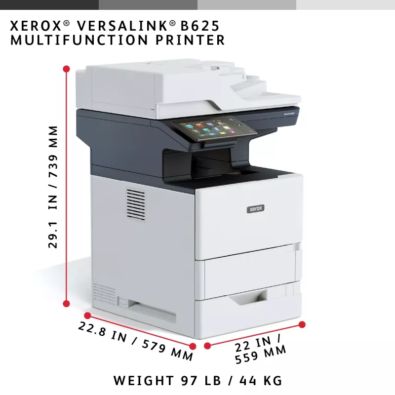 Xerox VersaLink B625 A4 61ppm Dvipusis Spausdinimas/Kopijavimas/Skaitmeninimas/Faksas PS3 PCL5e/6 2 Dėklai 650 Lapų