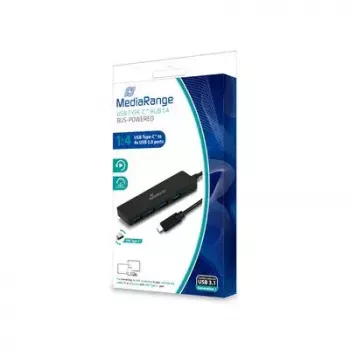 USB centras MediaRange MRCS508 USB 3.2 Gen 1 Type-C juodas