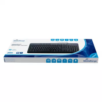 Klaviatūra MediaRange MROS102 universali USB QWERTZ angliška juoda