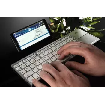 Klaviatūra MediaRange MROS133 Office Bluetooth QWERTZ vokiška šveicariška sidabrinė