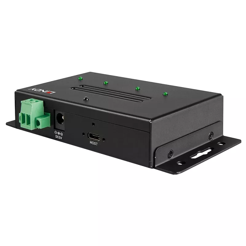 USB šakotuvas Lindy 4 prievadų USB 3.2 Gen 2 Type C metalinis korpusas