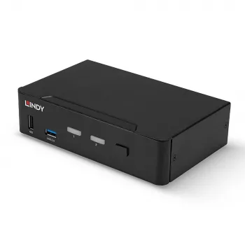 Lindy 2 prievadų DisplayPort 1.4, USB 3.0 ir garso KVM jungiklis