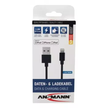 Lightning laidas Ansmann 1700-0078 1,2 m juodas