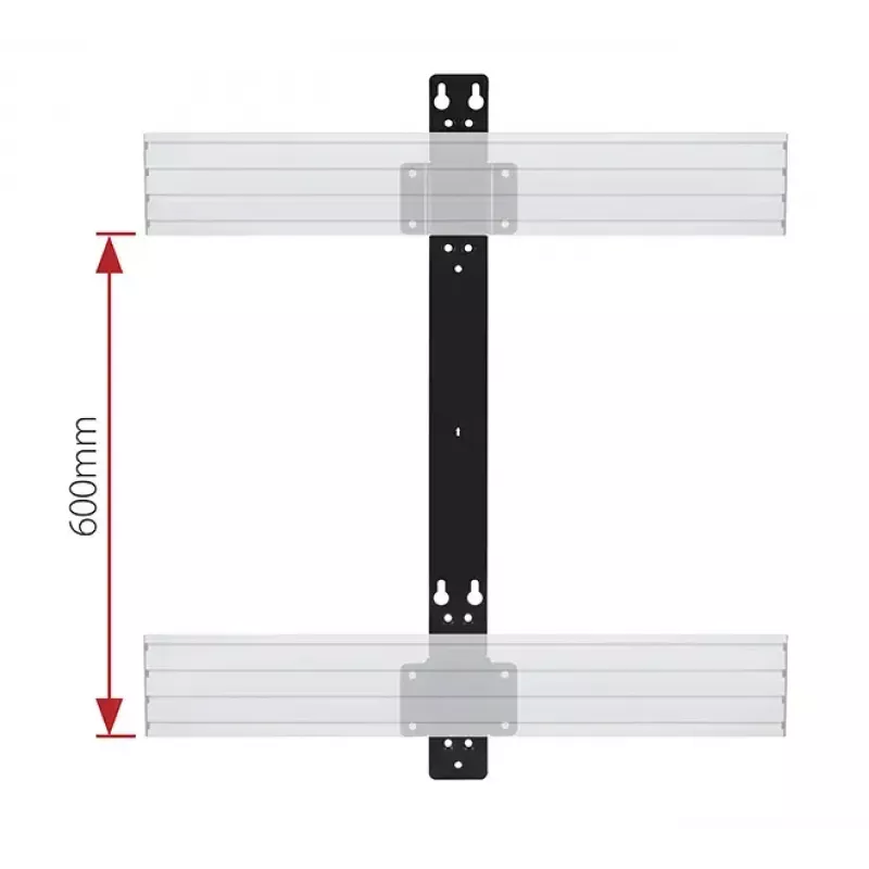 B-Tech SYSTEM X - Dvigubo bėgio tvirtinimo kronšteinas BT8390 - 19 mm nuo sienos