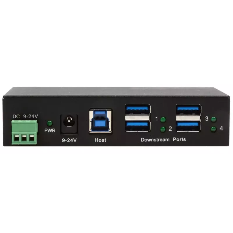 EXSYS EX-11244HMS USB 3.2 Gen 1 Type-B 4 prievadų USB šakotuvas, 5 Gbit/s, juodas